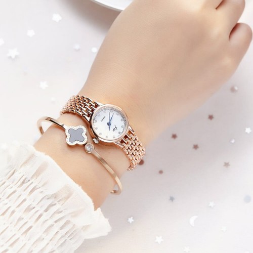 Women's Slim Stylish Strap Wrist Watch - Gold image