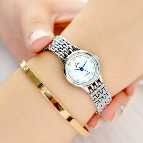 Women's Slim Stylish Strap Wrist Watch - Silver image