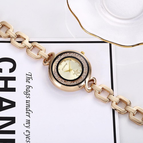 Women's Sand Ball Flow Stylish Quartz Watch - Gold image