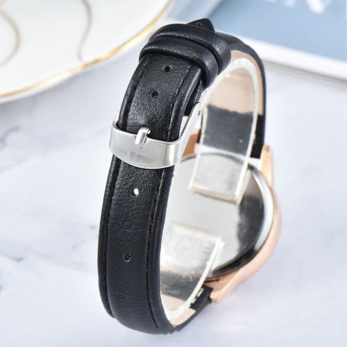 Rhinestone Decorated Starry Sky Women's Wrist Watch - Black image