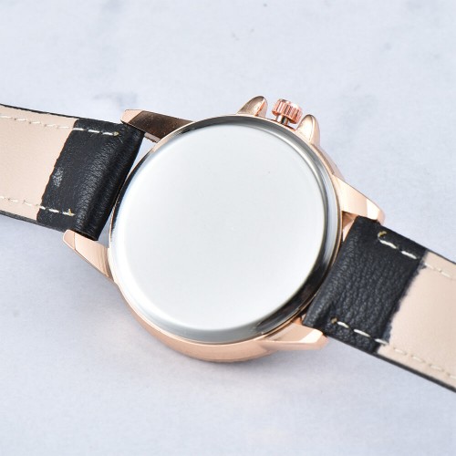 Rhinestone Decorated Starry Sky Women's Wrist Watch - Black image