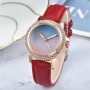 Rhinestone Decorated Starry Sky Women's Wrist Watch - Red