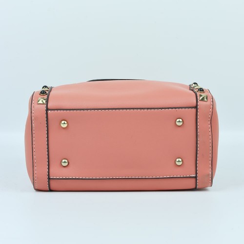 Zipper closure Leather Handbag For Ladies - Orange image