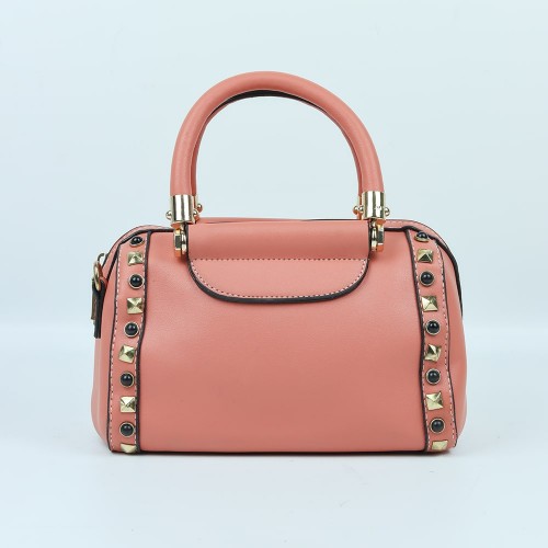 Zipper closure Leather Handbag For Ladies - Orange image