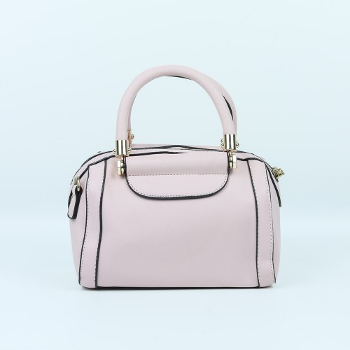 Zipper closure Leather Handbag For Ladies - Pink image