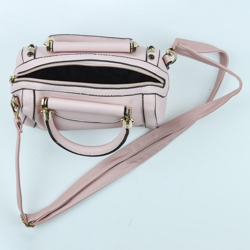 Zipper closure Leather Handbag For Ladies - Pink image