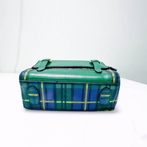Zipper Closure Leather Messenger Bag For Women - Green image