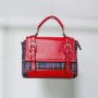 Zipper Closure Leather Messenger Bag For Women - Red