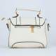Rivets Fashion Magnetic Closure Women's Leather Shoulder Bag - Cream image