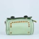 Rivets Fashion Magnetic Closure Women's Leather Shoulder Bag - Green image