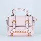 Rivets Fashion Magnetic Closure Women's Leather Shoulder Bag - Pink image
