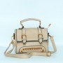 Rivets Fashion  Magnetic Closure Women's Leather Shoulder Bag - Brown
