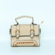 Rivets Fashion Magnetic Closure Women's Leather Shoulder Bag - Brown image