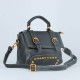 Rivets Fashion Magnetic Closure Women's Leather Shoulder Bag - Black image