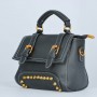 Rivets Fashion  Magnetic Closure Women's Leather Shoulder Bag - Black