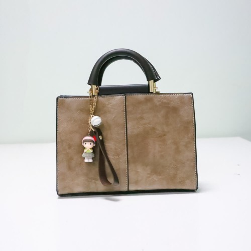 Zip Closure Casual Leather Hand Bag For Women - Peach image