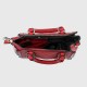 Zipper closure Leather Tote Bag For women - Red image