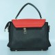 Buckle Closure Contrast Women Shoulder Handbag - Black image