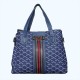 Rotating Closure Synthetic Leather Women's Hand Bag Set - Blue image