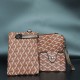 Rotating Closure Synthetic Leather Women's Hand Bag Set - Chocolate image