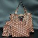 Rotating Closure Synthetic Leather Women's Hand Bag Set - Chocolate image