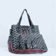  Rotating Closure Nylon Strap Women's Leather Hand Bag - Black image