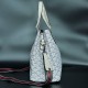 Rotating Closure Synthetic Leather Women's Hand Bag Set - White image