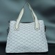 Rotating Closure Synthetic Leather Women's Hand Bag Set - White image