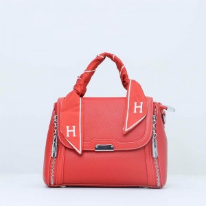 Dual Zipper Magnetic Flap  closure women's Shoulder Bag - Red