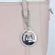 Zipper Closure Women's Plain Style Leather Handbag - Cream image