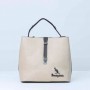 Magnetic Buckle Large Space Leather Shoulder Bag For Women's - Cream