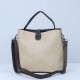 Zipper Closure Leather Shoulder Bag for Women's - Cream image