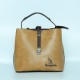 Zipper Closure Leather Shoulder Bag for Women's - Light Brown image