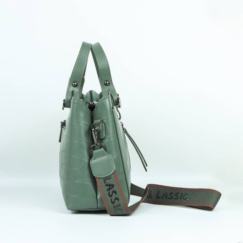 Women's Fashion Leather Tote shoulder Bag - Green image