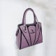 Elegant Dual Strapped Leather Women Hand Bag - Purple image