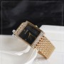 Square Disc Ladies Mesh Strap Bracelet Watch - Black