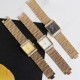 Square Disc Ladies Mesh Strap Bracelet Watch - Gold image