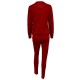 Women's Fashion Slim Fit Pullover Tracksuit - Red image