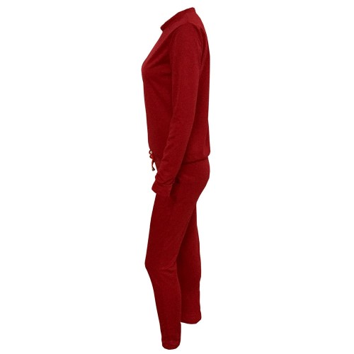 Women's Fashion Slim Fit Pullover Tracksuit - Red image