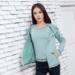 Casual Three Piece Zipper Closure Tracksuit for Women - Light Green