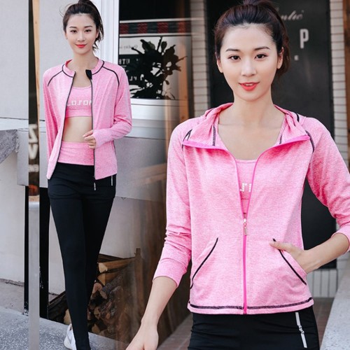 Casual Three Piece Zipper Closure Tracksuit for Women 