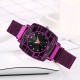 Mesh Style Magnetic Closure Women's Wrist Watch - Black image