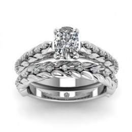 Women's Fashion Cubic Shape Gem Wind Ring - Silver