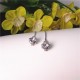  Sterling Silver Long Threader Round Square Earrings For Women