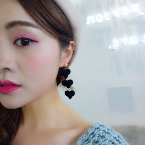 Velvet Fashion Linked Hearts long Earrings For Women