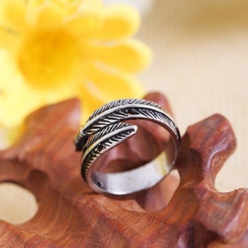 Sterling Silver Feather Design ring for women
