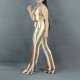 Striped Printed Halter Neck Body Fit Jumpsuit - Orange image
