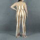 Striped Printed Halter Neck Body Fit Jumpsuit - Orange image