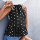 Polka Dot Hanging Neck Strapped Shirt - Black image