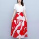Women Floral Print Tight Mid-Length Dress - Red image